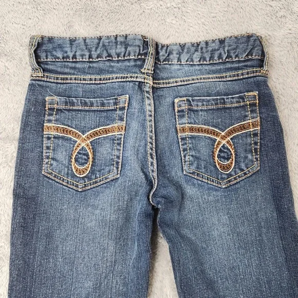 Rue21 Jeans Juniors 0 Short Blue Slim Fit Dark Wash Embroidered Pockets Stretch - Picture 8 of 13